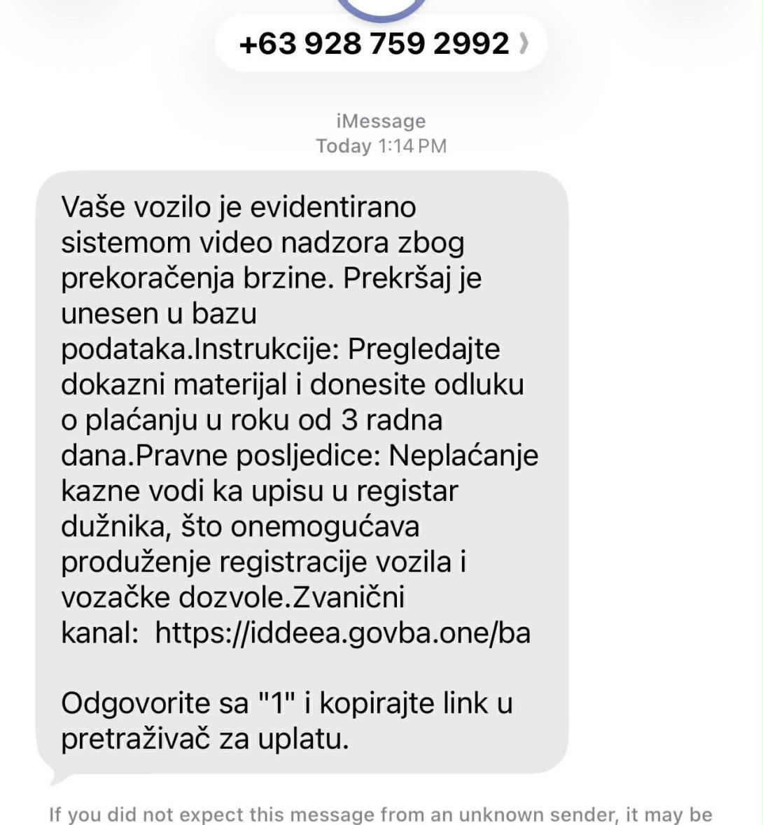 Upozorenje građanima Bosne i Hercegovine o lažnim porukama i zloupotrebi imena IDDEEA BiH