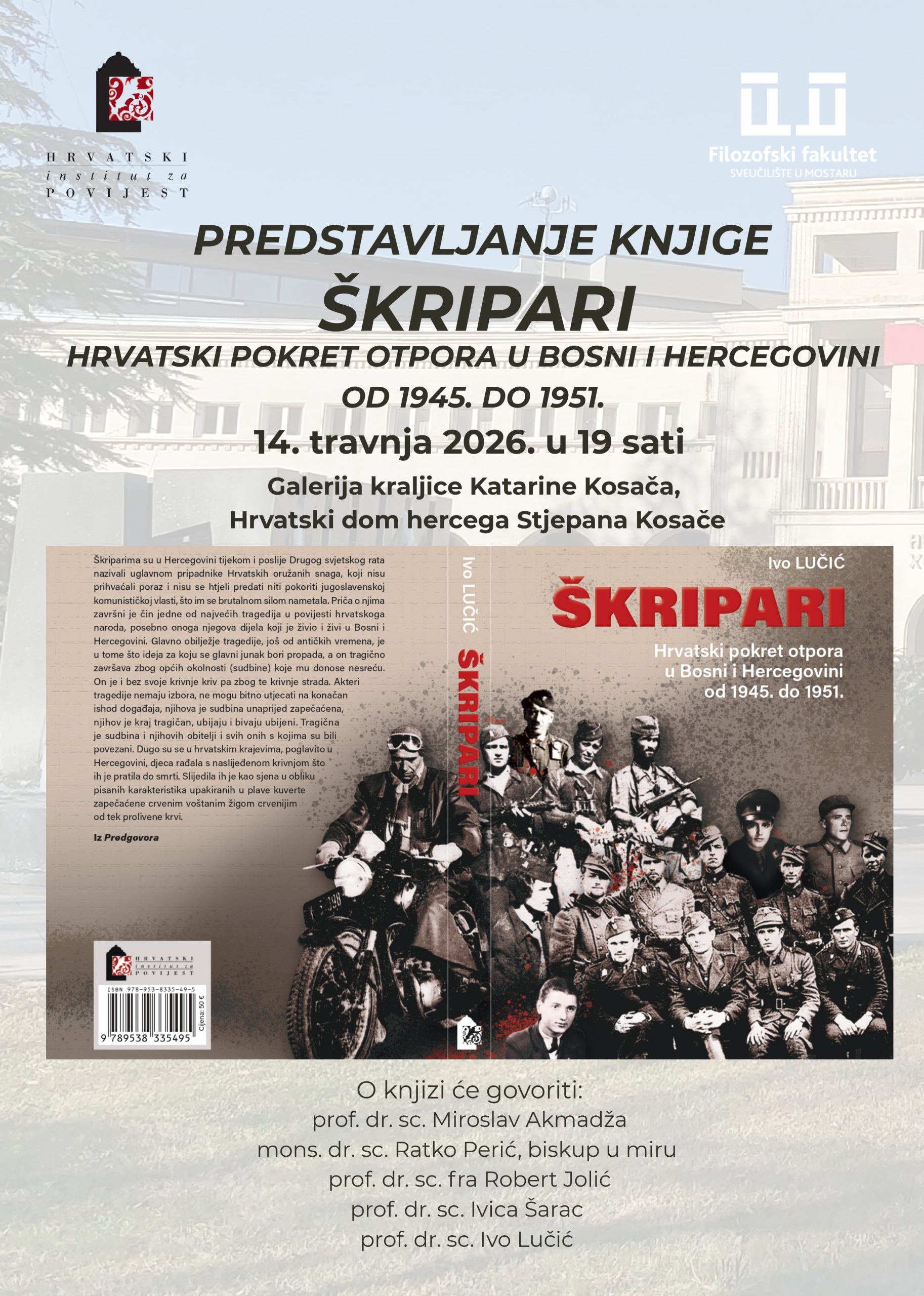 U Mostaru promocija knjige “Hrvatski pokret otpora u BiH od 1945. do 1951.”