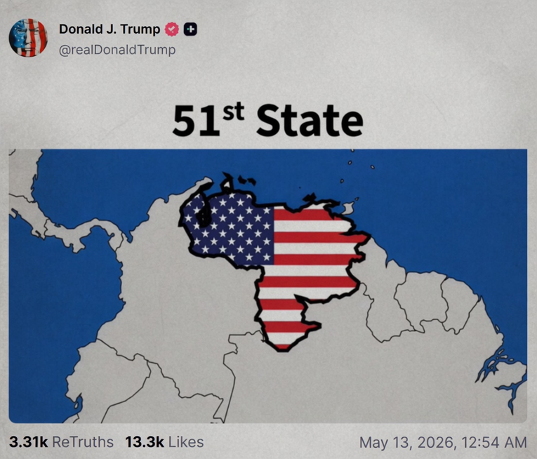 Trump objavio kartu Venezuele kao 51. američke države