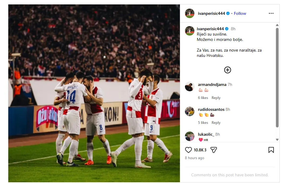 Perišić poručio: Možemo i moramo bolje!